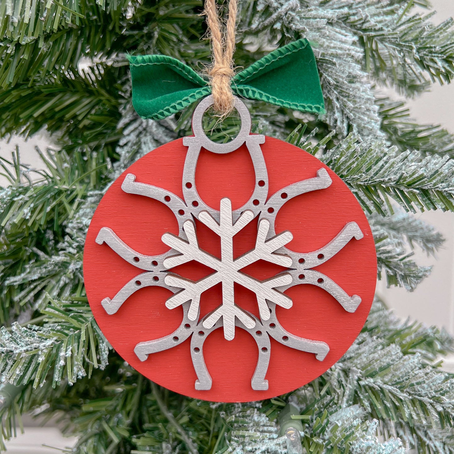 Horshoe Snowflake Ornament