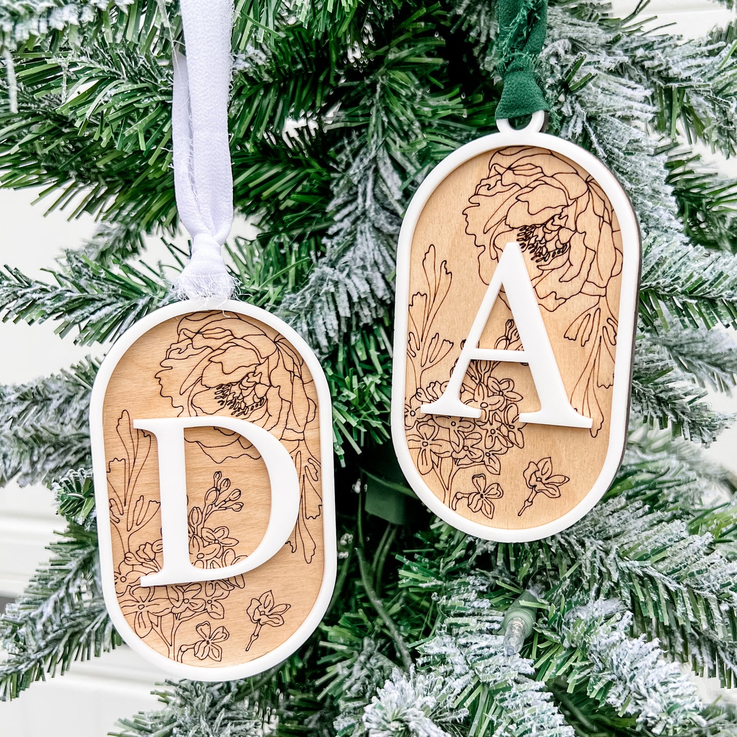 Personalized Floral Christmas Tags/Ornaments