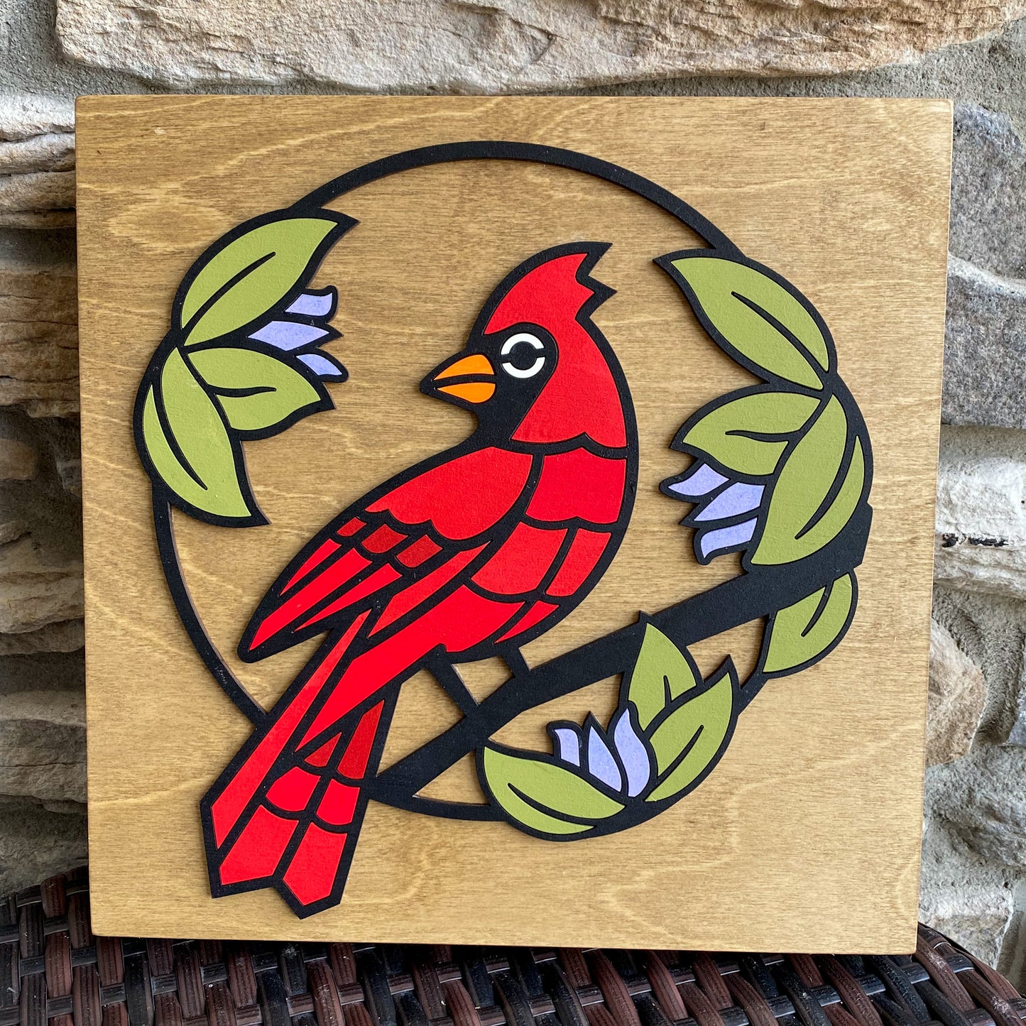 3D Wood Cardinal Block Sign