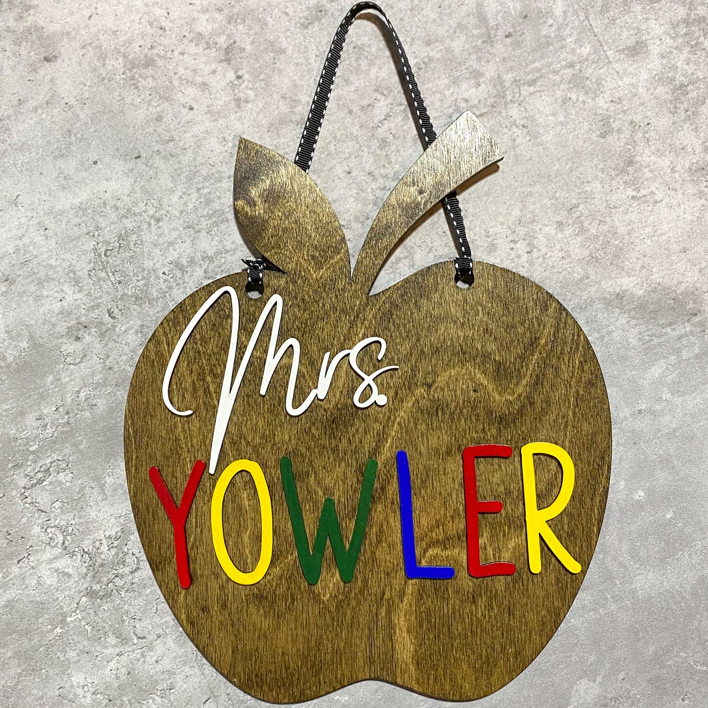 Personalized Apple Teacher Sign