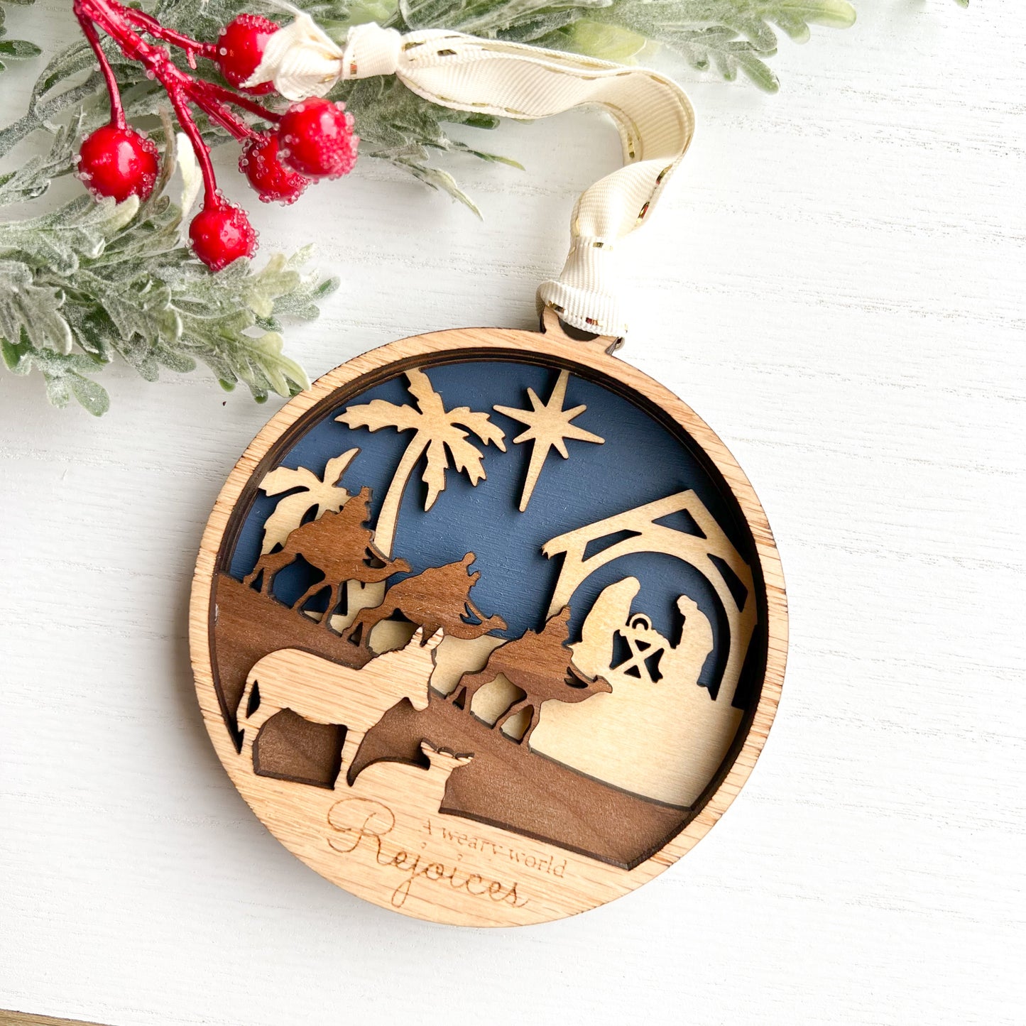 "A Weary World Rejoices" Nativity Ornament